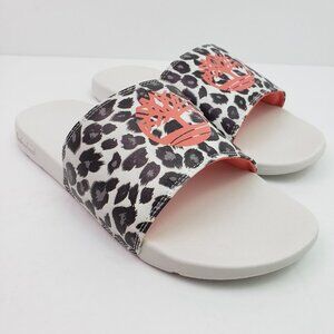 Timberland Playa Womens 12 Mens 10 Cheetah Pink Slip On Slide Sandals